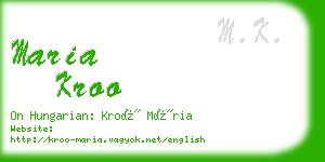 maria kroo business card